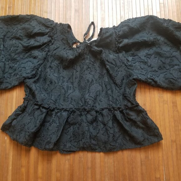 NWT Free People Callie Black Lacey Top – Open Back - Small - Picture 3 of 10